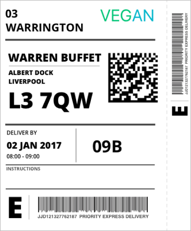 New standardised delivery label — clean, scannable, branded